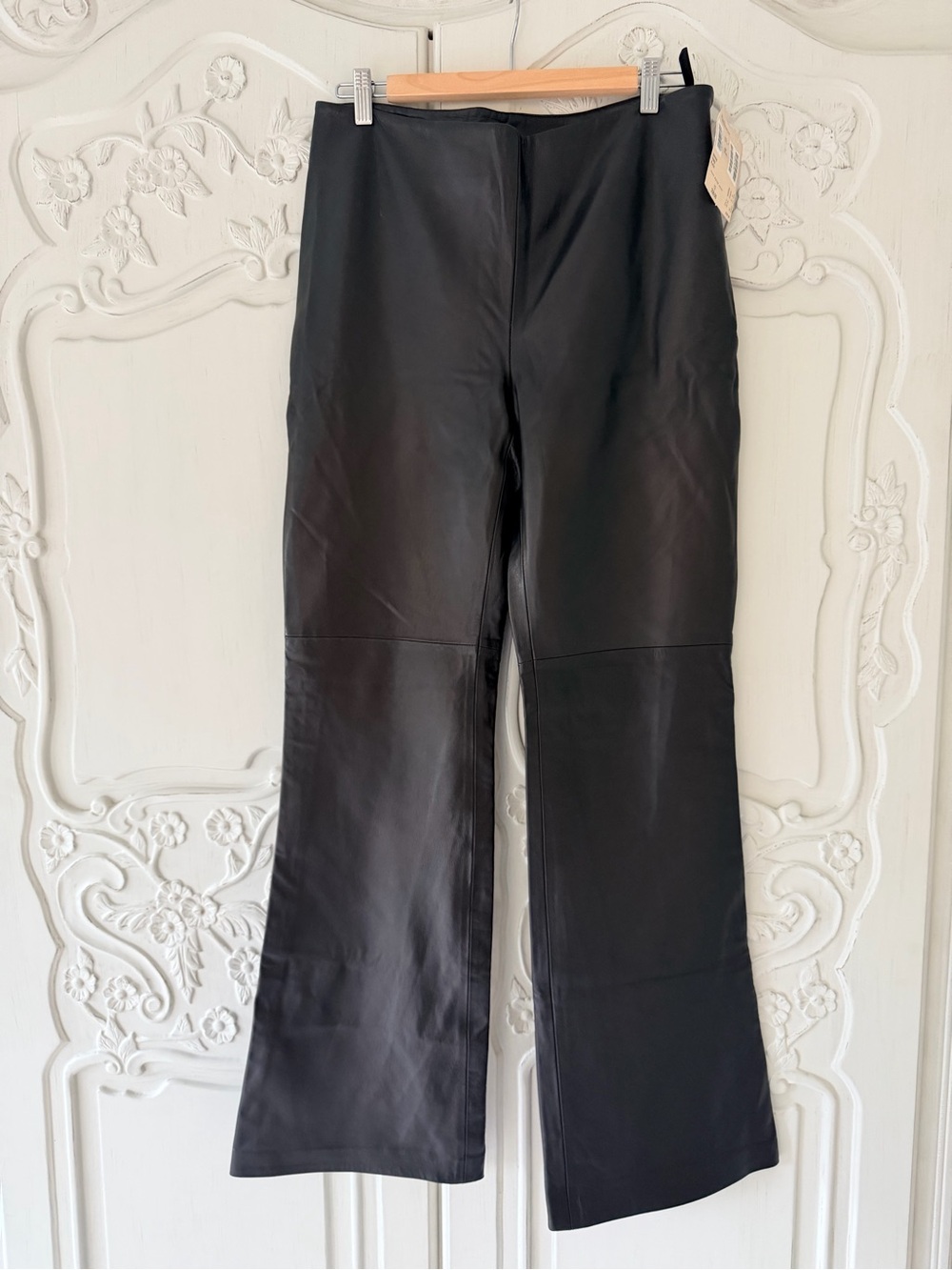 NWT-Anonymous by John Carlisle Black Leather Wide-Leg Pants